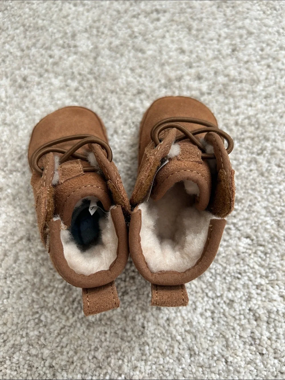 UGG Chestnut Suede Baby Boots with Plush Lining